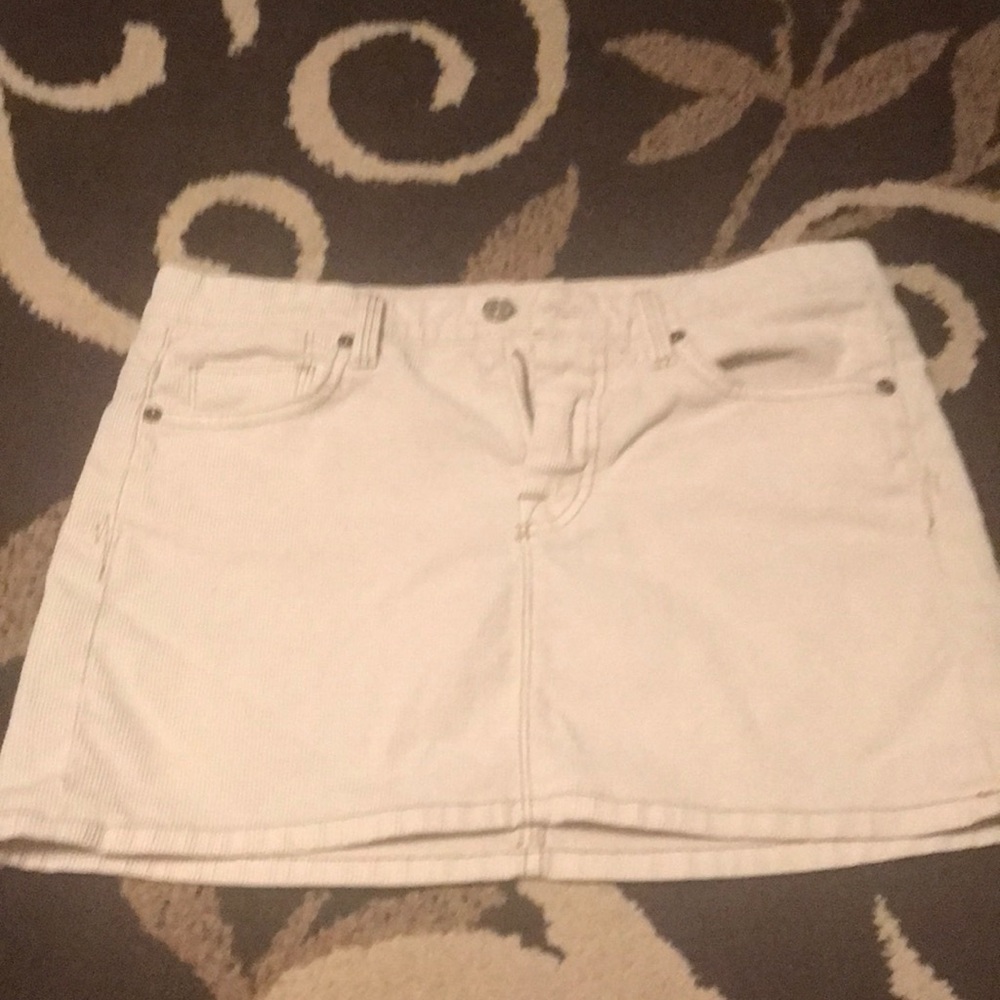 7 for all mankind cream corduroy mini skirt